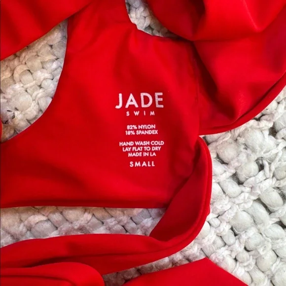 JADE Swim Bikini Top – Red Tie-Front – Size Small - Picture 4 of 4